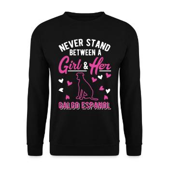 Galgo Español Fille Lévrier Espagnol Galgo - Sweat-shirt Unisexe - noir - Devant - Alina (178cm) & Michal (187cm)