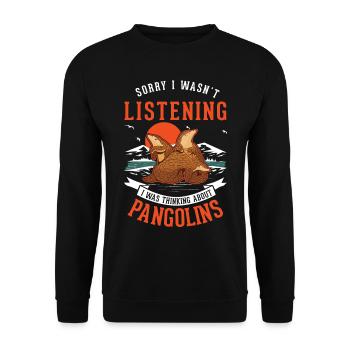 Pangolin cadeau Pangolin - Sweat-shirt Unisexe - noir - Devant - Alina (178cm) & Michal (187cm)