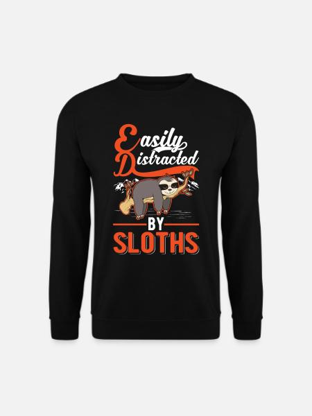 Faultier Geschenk Sloth - Unisex Pullover - Schwarz