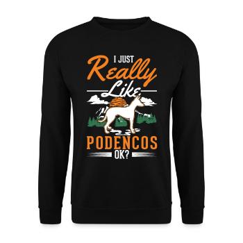 Podenco Ibicenco Chien d’Ibizie - Sweat-shirt Unisexe - noir - Devant - Alina (178cm) & Michal (187cm)