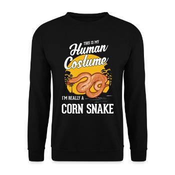 Kornnatter Kostüm Halloween Natter - Unisex Pullover - Schwarz - Vorne - Alina (178cm) & Michal (187cm)