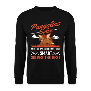 Pangolin cadeau Pangolin - Sweat-shirt Unisexe - noir - Devant - Alina (178cm) & Michal (187cm)