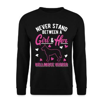 Hollandse Herder Girl Berger Hollandais - Sweat-shirt Unisexe - noir - Devant - Alina (178cm) & Michal (187cm)