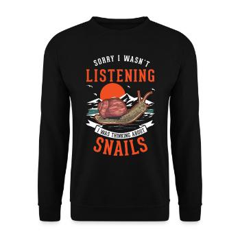Snail Gift Vineyard Snail - Unisex Sweatshirt - black - Front - Alina (178cm) & Michal (187cm)