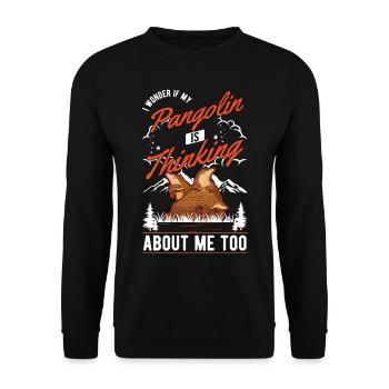 Pangolin cadeau Pangolin - Sweat-shirt Unisexe - noir - Devant - Alina (178cm) & Michal (187cm)