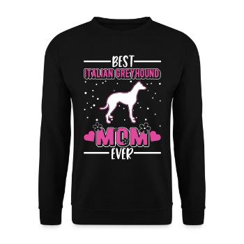 Italian Greyhound Mom - Unisex Sweatshirt - black - Front - Alina (178cm) & Michal (187cm)