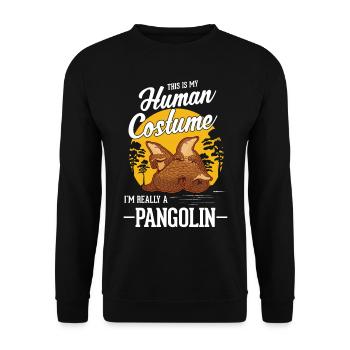 Costume Humain Pangolin Halloween Schuppentier - Sweat-shirt Unisexe - noir - Devant - Alina (178cm) & Michal (187cm)