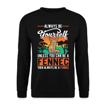 Always be yourses Fennec Wüstenfuchs Fennek - Unisex Pullover - Schwarz - Vorne - Alina (178cm) & Michal (187cm)