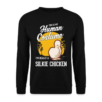 Silk Chicken Halloween Silkie Chicken - Unisex Sweatshirt - black - Front - Alina (178cm) & Michal (187cm)