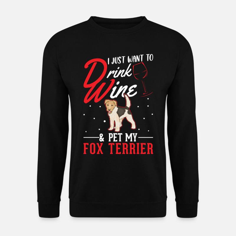 Fox Terrier et vin - Sweat-shirt Unisexe - noir