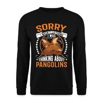 Pangolin cadeau Pangolin - Sweat-shirt Unisexe - noir - Devant - Alina (178cm) & Michal (187cm)