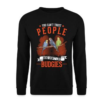 Cadeau Perruche Welli Cockatiel - Sweat-shirt Unisexe - noir - Devant - Alina (178cm) & Michal (187cm)