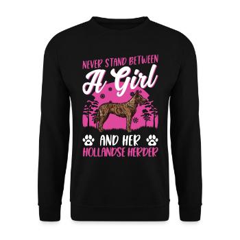 Hollandse Herder Girl Berger Hollandais - Sweat-shirt Unisexe - noir - Devant - Alina (178cm) & Michal (187cm)