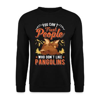 Pangolin cadeau Pangolin - Sweat-shirt Unisexe - noir - Devant - Alina (178cm) & Michal (187cm)