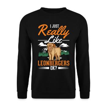 I just like Leonberger - Unisex Sweatshirt - black - Front - Alina (178cm) & Michal (187cm)