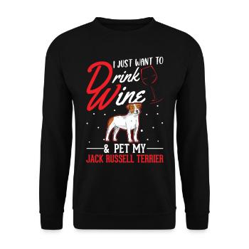 Jack Russell Terrier and Wine - Unisex Sweatshirt - black - Front - Alina (178cm) & Michal (187cm)