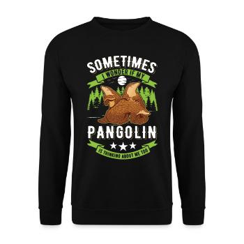 Pangolin cadeau Pangolin - Sweat-shirt Unisexe - noir - Devant - Alina (178cm) & Michal (187cm)