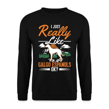 J’aime juste Galgo Españols - Sweat-shirt Unisexe - noir - Devant - Alina (178cm) & Michal (187cm)