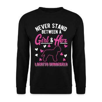 Lagotto Romagnolo Fille Chien d’Eau - Sweat-shirt Unisexe - noir - Devant - Alina (178cm) & Michal (187cm)