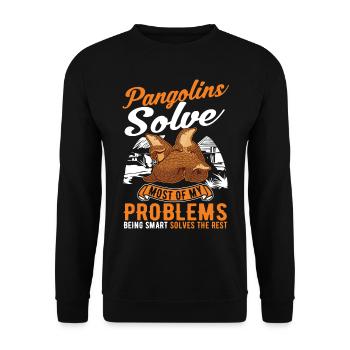 Pangolin cadeau Pangolin - Sweat-shirt Unisexe - noir - Devant - Alina (178cm) & Michal (187cm)