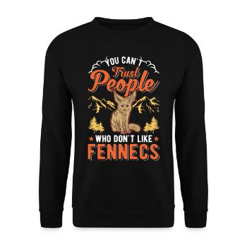 Fennec Gift Desert Fox Fennec - Unisex Sweatshirt - black - Front - Alina (178cm) & Michal (187cm)