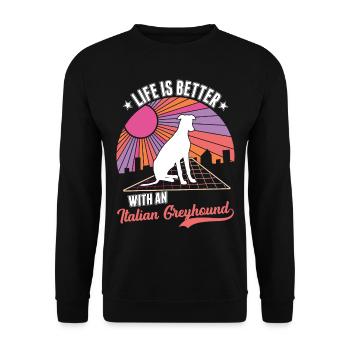 Cadeau lévrier italien - Sweat-shirt Unisexe - noir - Devant - Alina (178cm) & Michal (187cm)