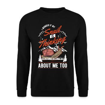 Snail Gift Vineyard Snail - Unisex Sweatshirt - black - Front - Alina (178cm) & Michal (187cm)