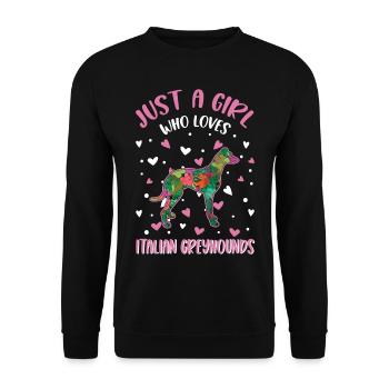 Lévrier italien - Sweat-shirt Unisexe - noir - Devant - Alina (178cm) & Michal (187cm)