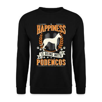 Happiness is being with Podencos - Unisex Pullover - Schwarz - Vorne - Alina (178cm) & Michal (187cm)