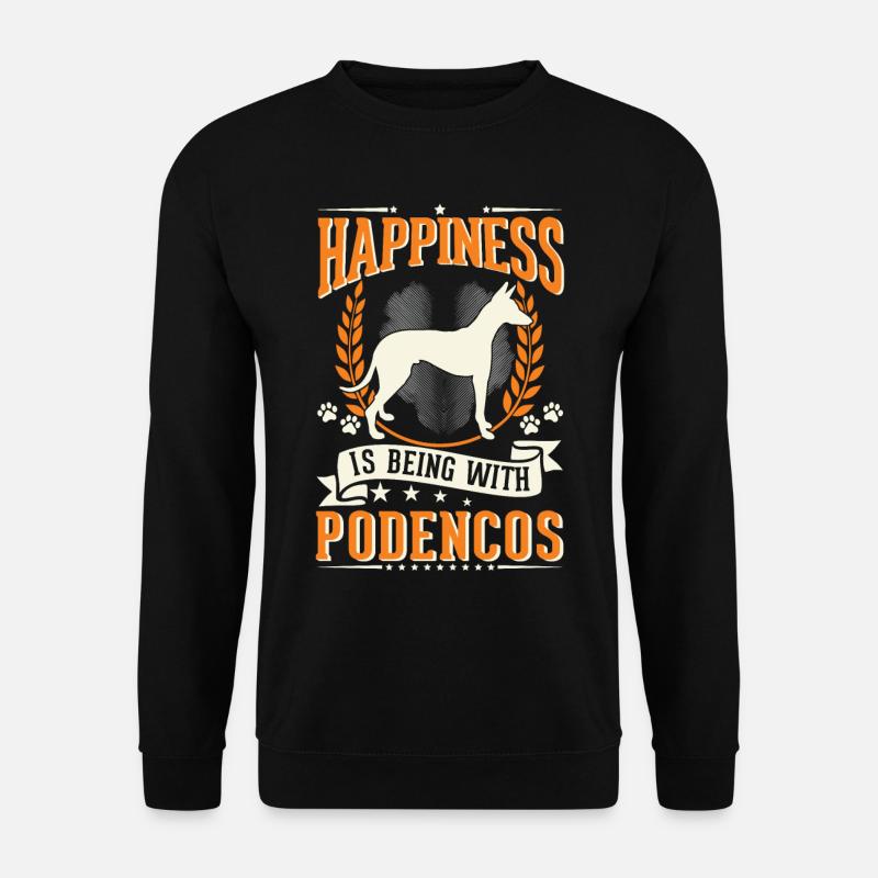 Le bonheur, c’est d’être avec Podencos - Sweat-shirt Unisexe - noir