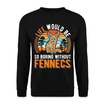 Fennec Cadeau Fennec Renard du désert - Sweat-shirt Unisexe - noir - Devant - Alina (178cm) & Michal (187cm)