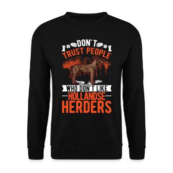 Hollandse Herder Hollandse Herderdshond - Unisex Sweatshirt - black - Front - Alina (178cm) & Michal (187cm)