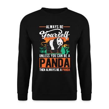 Always be yourself Panda - Unisex Sweatshirt - black - Front - Alina (178cm) & Michal (187cm)