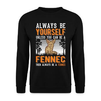 Always be yourses Fennec Wüstenfuchs Fennek - Unisex Pullover - Schwarz - Vorne - Alina (178cm) & Michal (187cm)