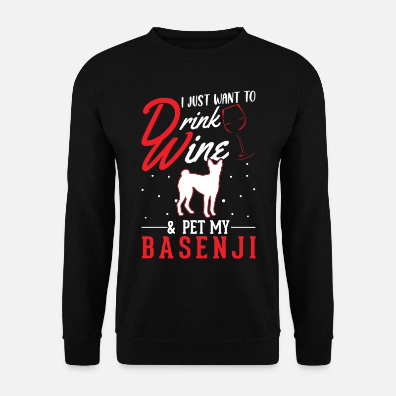 Basenji et le vin - Sweat-shirt Unisexe - noir