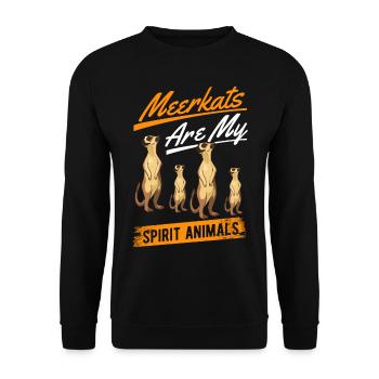 Les suricates sont mes animaux spirituels Suricate - Sweat-shirt Unisexe - noir - Devant - Alina (178cm) & Michal (187cm)