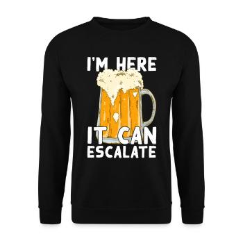 Es Kann Eskalieren Für Begeisterte Biertrinker - Unisex Pullover - Schwarz - Vorne - Alina (178cm) & Michal (187cm)