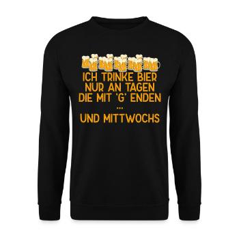 Drinking on weekdays for avid beer drinkers - Unisex Sweatshirt - black - Front - Alina (178cm) & Michal (187cm)