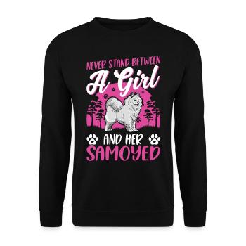 Samoyède Samojede Mädchen - Sweat-shirt Unisexe - noir - Devant - Alina (178cm) & Michal (187cm)