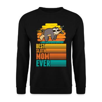 Best Sloth Mom Ever Faultier Mama - Unisex Sweatshirt - black - Front - Alina (178cm) & Michal (187cm)