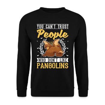 Pangolin cadeau Pangolin - Sweat-shirt Unisexe - noir - Devant - Alina (178cm) & Michal (187cm)