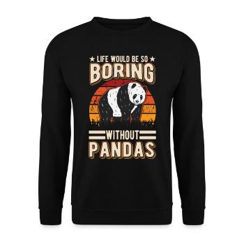 Panda Lover Panda Bear Gift - Unisex Sweatshirt - black - Front - Alina (178cm) & Michal (187cm)