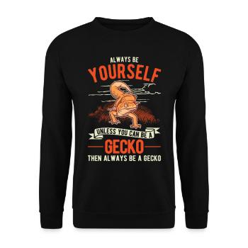 Soyez toujours vous-même à moins que vous ne puissiez être un gecko - Sweat-shirt Unisexe - noir - Devant - Alina (178cm) & Michal (187cm)