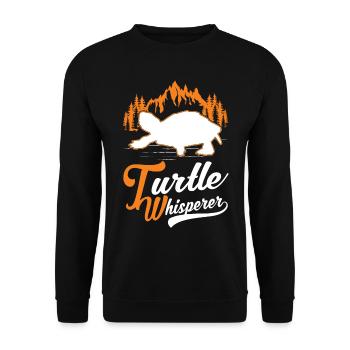 Turtle Whisper Nature Forest Mountains - Unisex Sweatshirt - black - Front - Alina (178cm) & Michal (187cm)