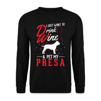 Presa Canario et vin Dogue Canario - Sweat-shirt Unisexe - noir - Devant - Alina (178cm) & Michal (187cm)