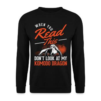 Komodowaran Waran Komododrache - Unisex Pullover - Schwarz - Vorne - Alina (178cm) & Michal (187cm)