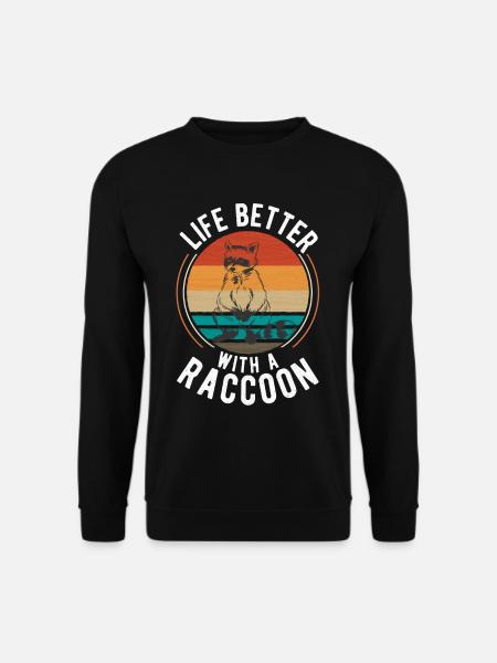 Das Leben ist besser mit Waschenbären - Unisex Pullover - Schwarz