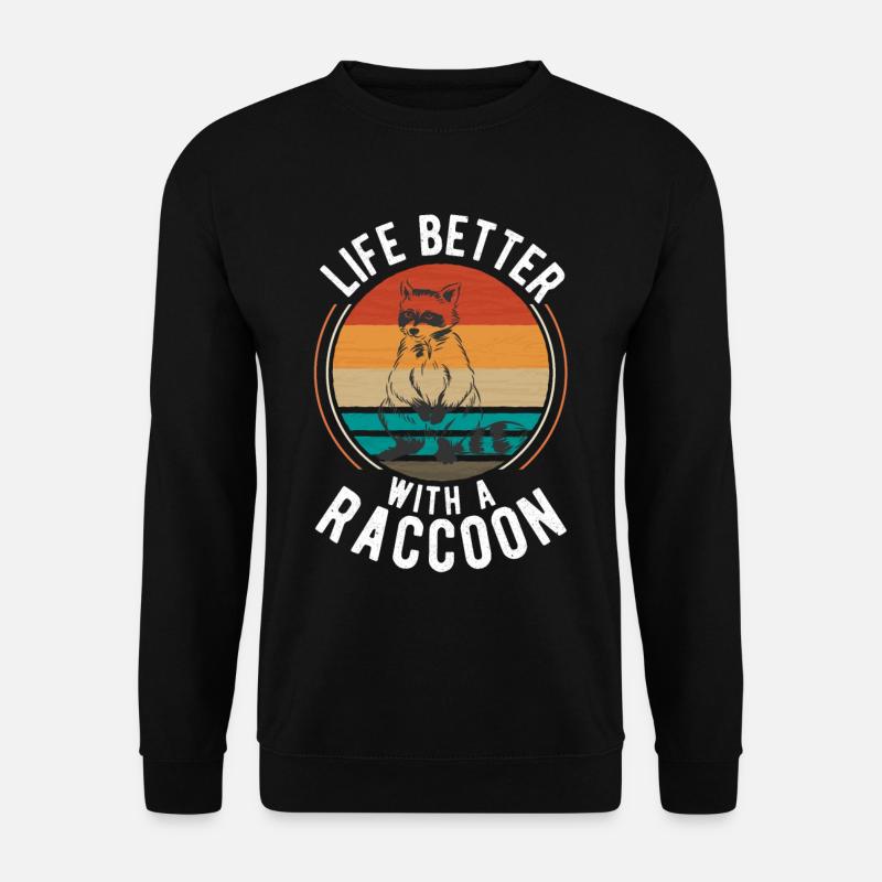Das Leben ist besser mit Waschenbären - Unisex Pullover - Schwarz