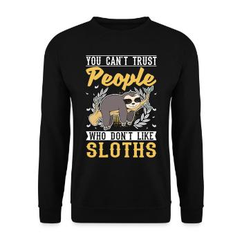 Sloth Lover - Unisex Sweatshirt - black - Front - Alina (178cm) & Michal (187cm)
