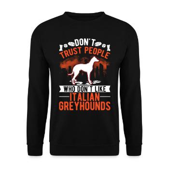 Italian Greyhound Italian Greyhound - Unisex Sweatshirt - black - Front - Alina (178cm) & Michal (187cm)